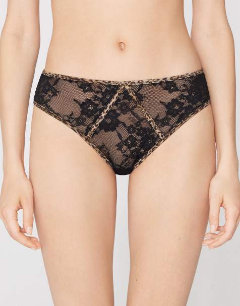 Tezenis Jungle glow knickers in black leopard print - view 1