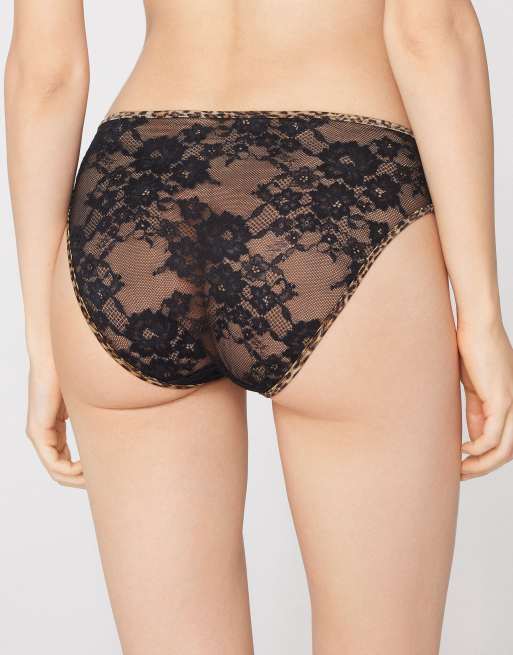 Tezenis Jungle glow knickers in black leopard print, 2 of 5