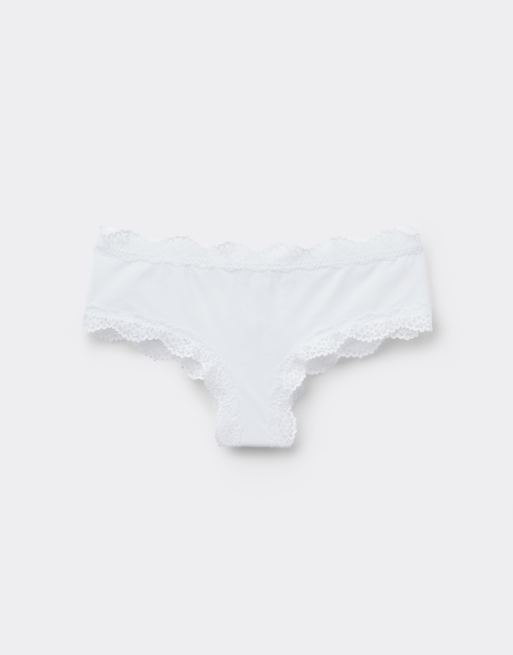 Tezenis Lace and microfibre french knickers in white, 5 of 5