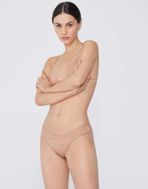 Tezenis Lace brazilian briefs in beige - view 1