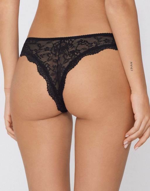 Tezenis Lace brazilian briefs in black, 2 of 5