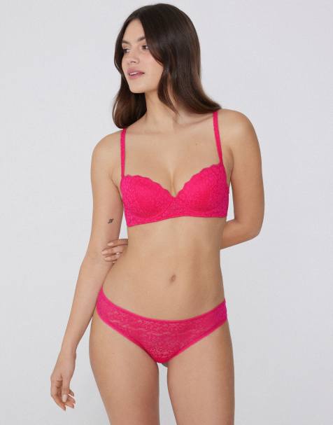 Tezenis Lace brazilian briefs in bright fuchsia - view 1