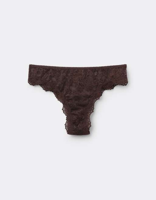 Tezenis Lace brazilian briefs in brown, 5 of 5