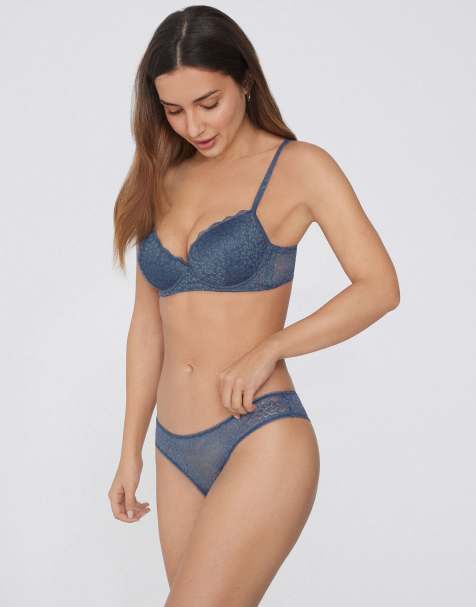 Tezenis Lace brazilian briefs in galactic blue - view 1
