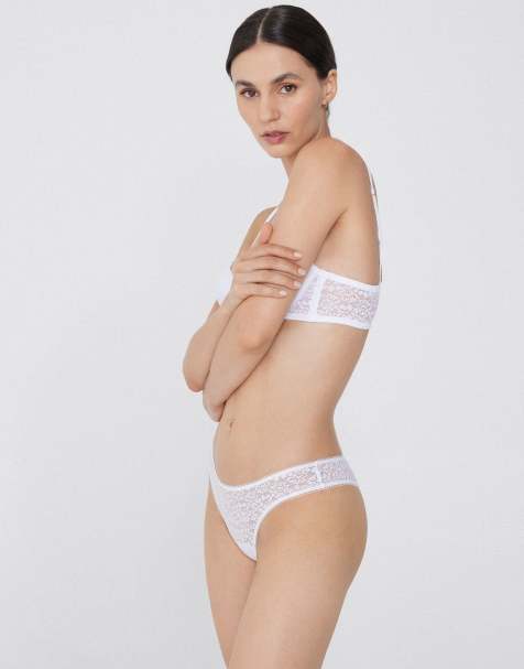 Tezenis Lace brazilian briefs in white - view 1