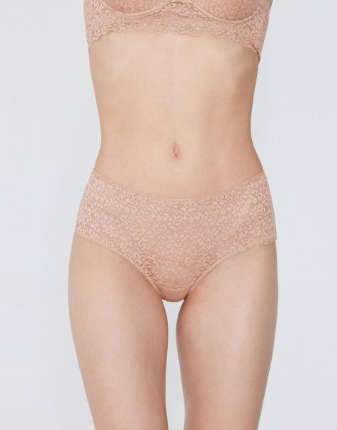 Tezenis Lace french knickers in beige - view 1