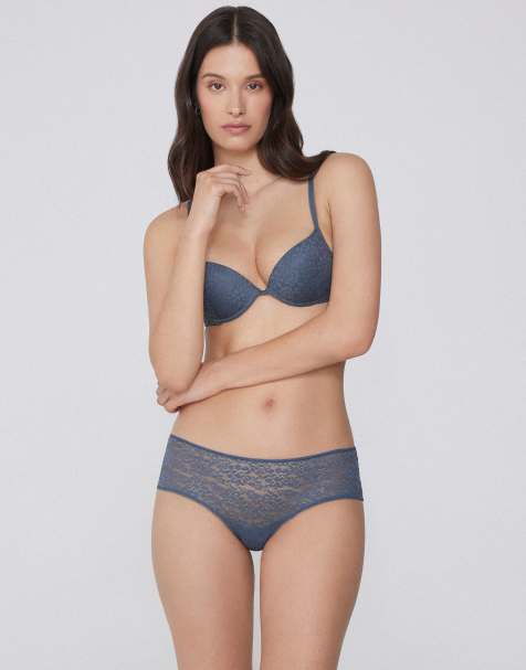 Tezenis Lace french knickers in galactic blue - view 1