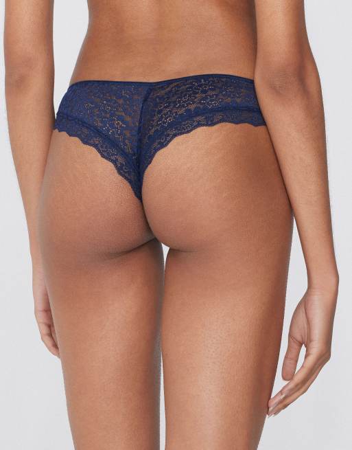 Tezenis Laser cut brazilian briefs in absolute blue, 2 of 5