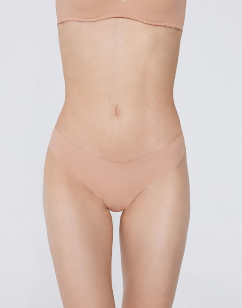 Tezenis Laser cut brazilian briefs in beige - view 1