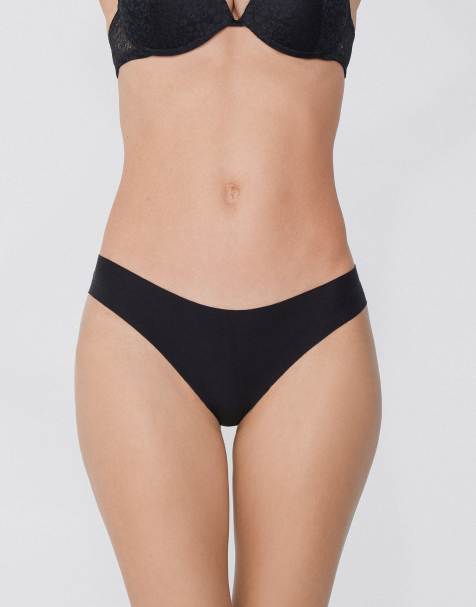 Tezenis Laser cut brazilian briefs in black - view 1