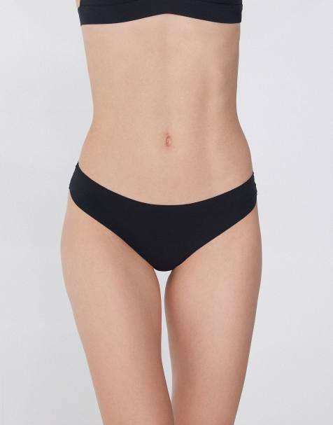 Tezenis Laser cut brazilian briefs in black - view 1