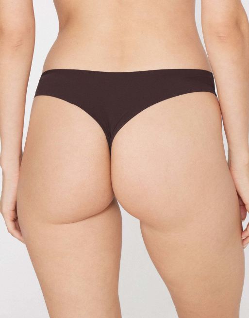 Tezenis Laser cut brazilian briefs in brown, 2 of 5