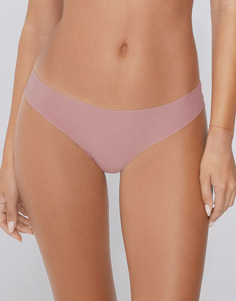 Tezenis Laser cut brazilian briefs in champagne pink - view 1