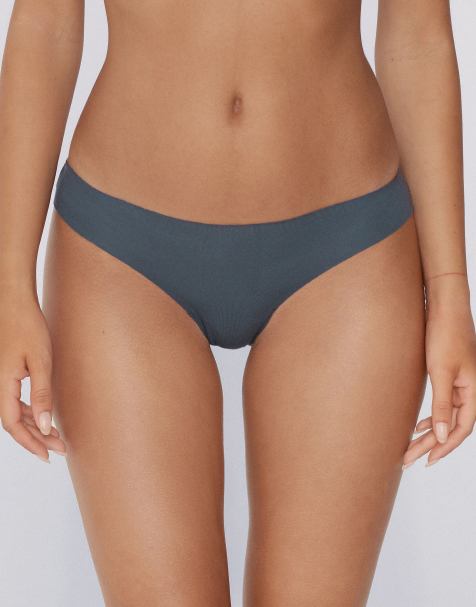 Tezenis Laser cut brazilian briefs in graphite grey - view 1