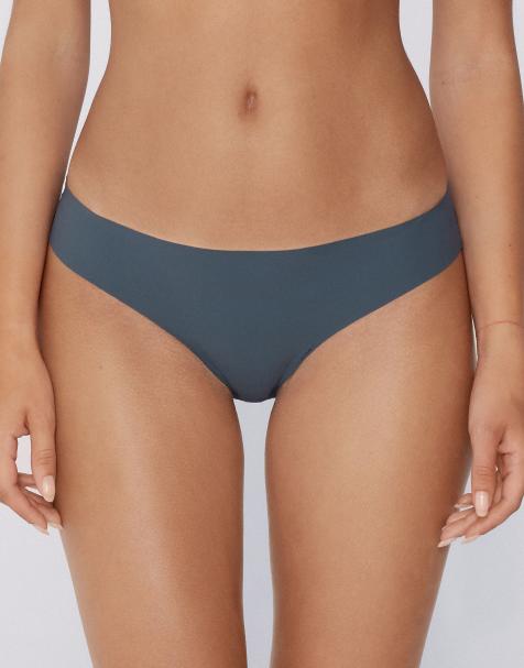 Tezenis Laser cut brazilian briefs in graphite grey - view 1