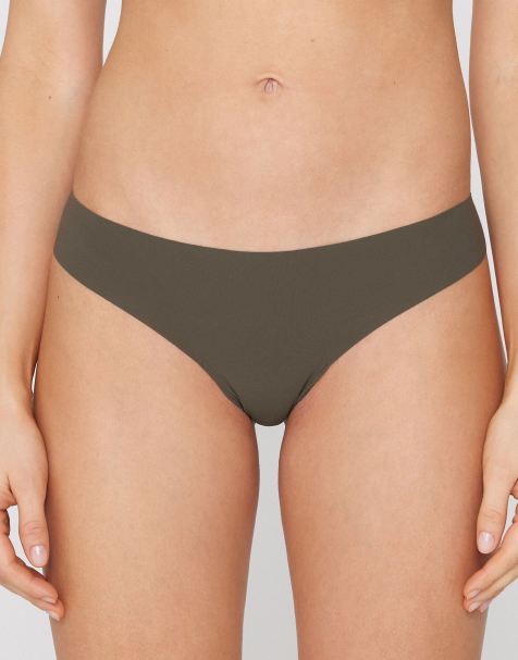 Tezenis Laser cut brazilian briefs in green camo - view 1