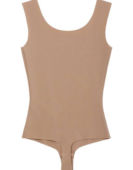 Tezenis Laser-cut cotton body in beige, 6 of 6