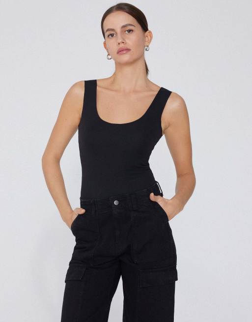 Tezenis Laser-cut cotton body in black, 4 of 6