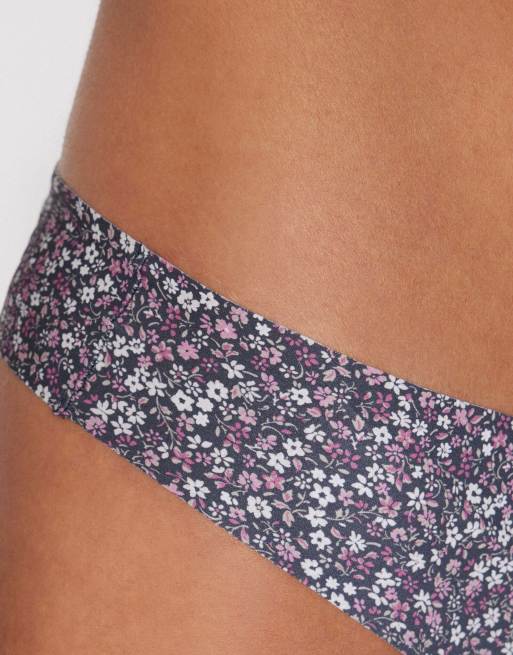 Tezenis Laser-cut microfibre brazilian briefs in flower bloom, 3 of 5
