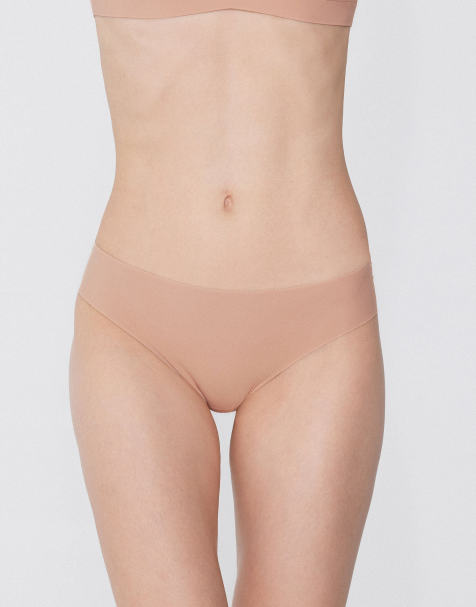 Tezenis Laser-cut microfibre knickers in beige - view 1
