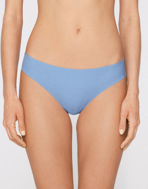 Tezenis Laser-cut microfibre knickers in delicate blue - view 1