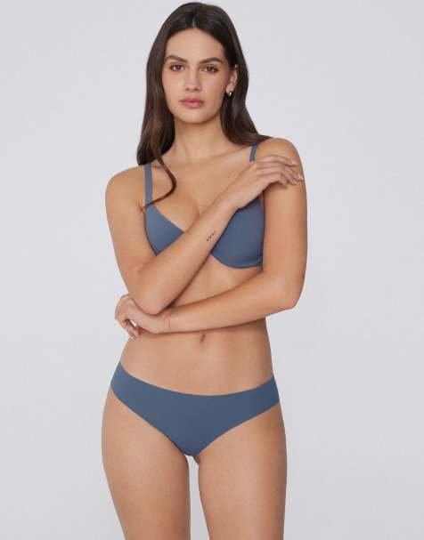 Tezenis Laser-cut microfibre knickers in galactic blue - view 1