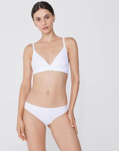 Tezenis Laser-cut microfibre knickers in white - view 1