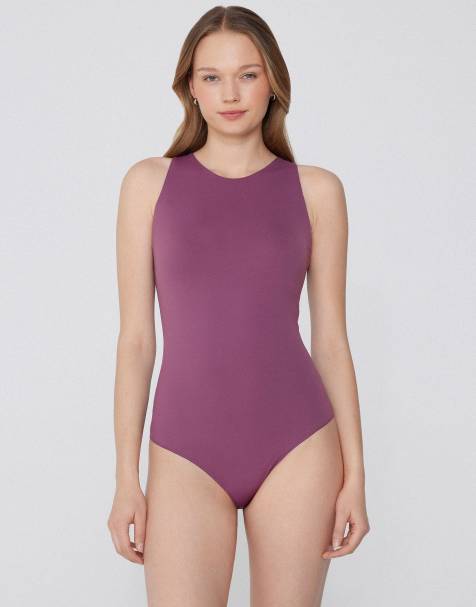 Tezenis Light touch two in one bra body in burgundy - view 1