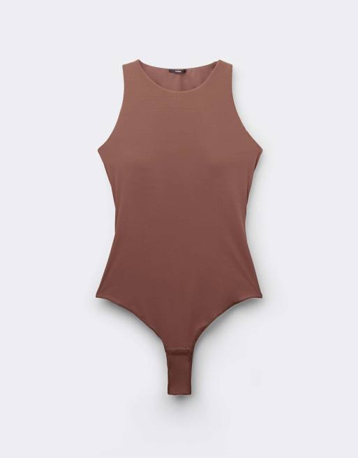 Tezenis Light touch two in one bra body in caramel dark beige, 5 of 5