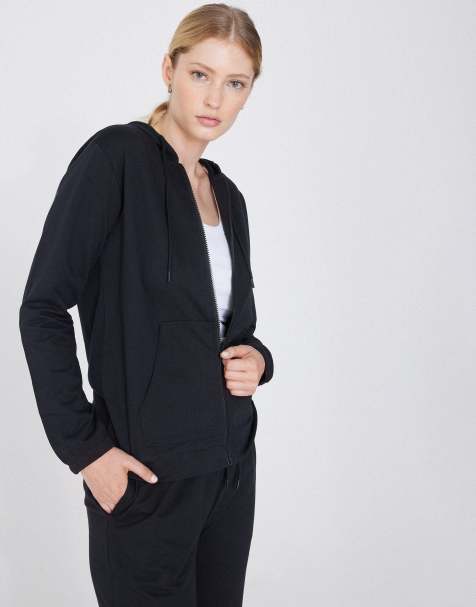 Tezenis Lightweight hooded sweatshirt in black - view 1