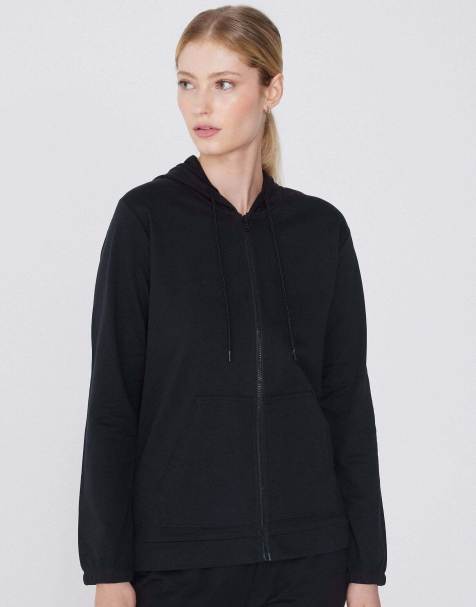 Tezenis Lightweight hooded sweatshirt in black