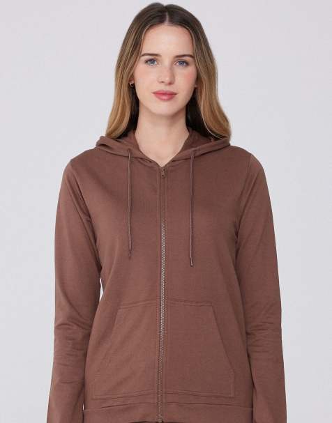 Tezenis Lightweight hooded sweatshirt in caramel dark beige - view 1