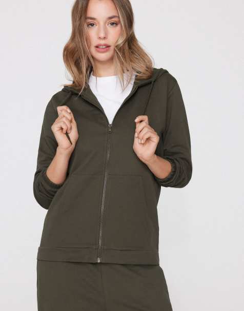 Tezenis Lightweight hooded sweatshirt in green camo - view 1