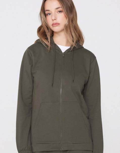 Tezenis Lightweight hooded sweatshirt in green camo