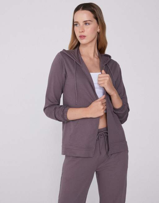 Tezenis Lightweight hooded sweatshirt in moon violet