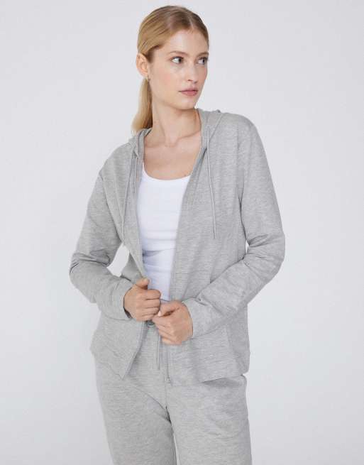 Tezenis Lightweight hooded sweatshirt in mottled light grey, 4 of 6