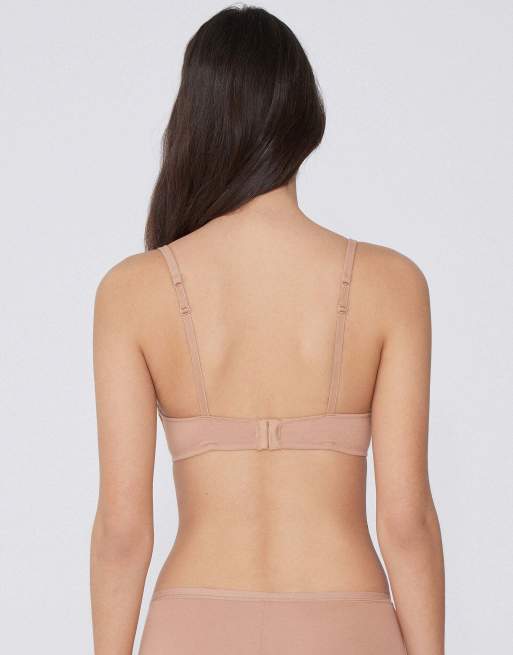 Tezenis Lisbon cotton triangle bra in beige, 2 of 5