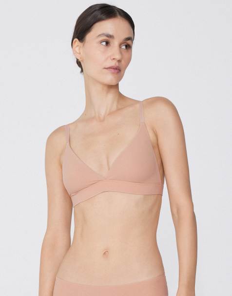 Tezenis Lisbon microfibre triangle bra in beige - view 1