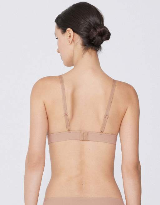Tezenis Lisbon microfibre triangle bra in beige, 2 of 5
