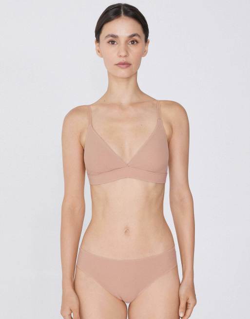 Tezenis Lisbon microfibre triangle bra in beige, 3 of 5