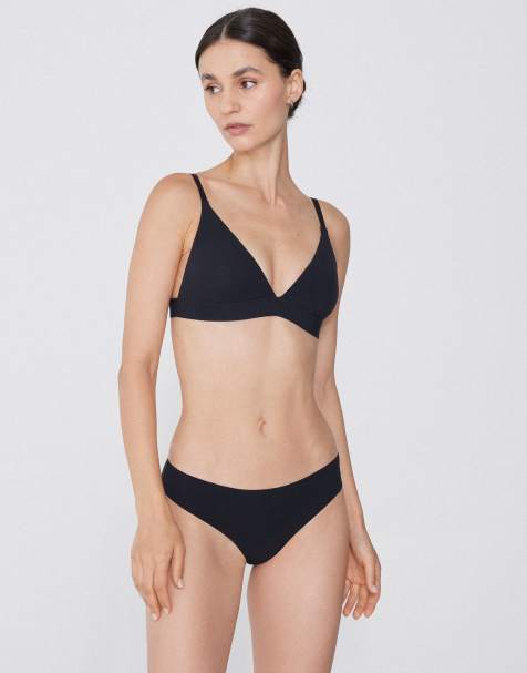 Tezenis Lisbon microfibre triangle bra in black - view 1