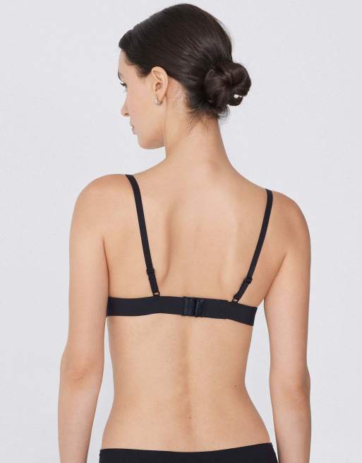 Tezenis Lisbon microfibre triangle bra in black, 2 of 5