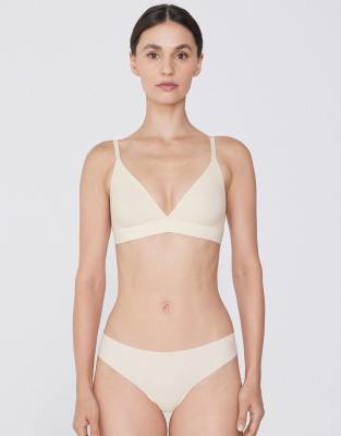 Tezenis Lisbon microfibre triangle bra in ivory-White