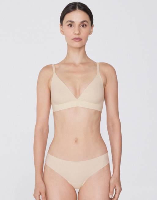 Tezenis Lisbon microfibre triangle bra in ivory, 3 of 5