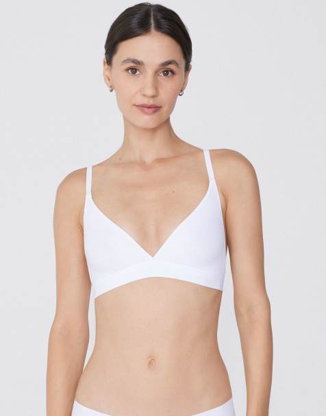 Tezenis Lisbon microfibre triangle bra in white - view 1