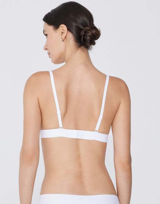 Tezenis Lisbon microfibre triangle bra in white, 2 of 5