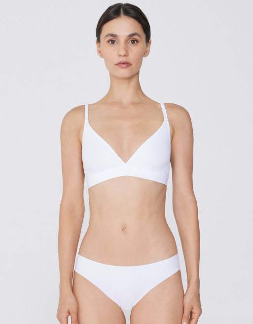 Tezenis Lisbon microfibre triangle bra in white, 3 of 5