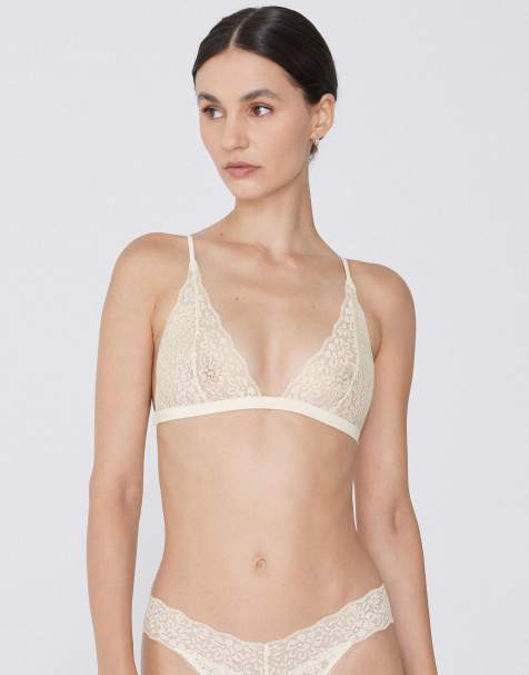 Tezenis Lisbon unpadded triangle bra in ivory