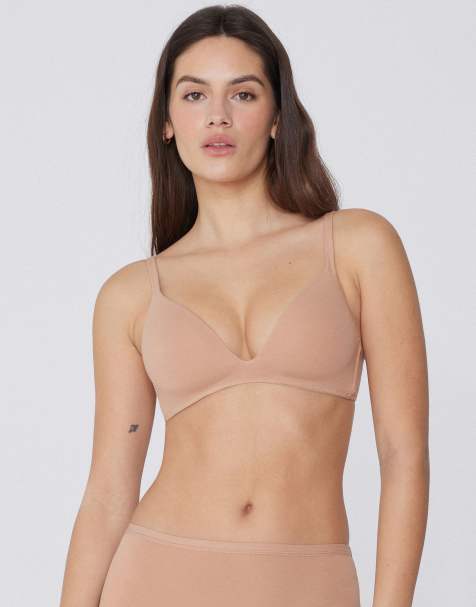 Tezenis London lightly padded triangle bra in beige