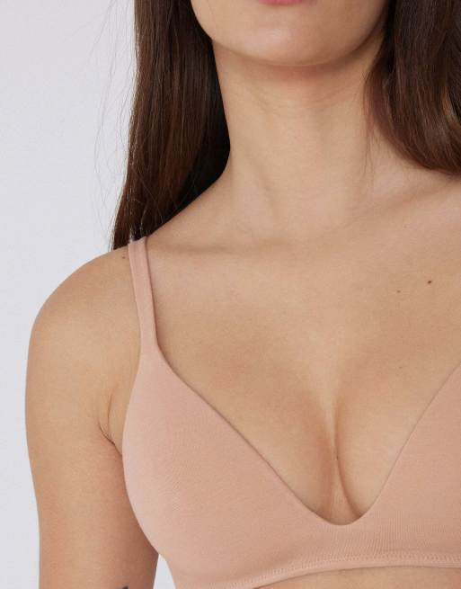 Tezenis London lightly padded triangle bra in beige, 3 of 5